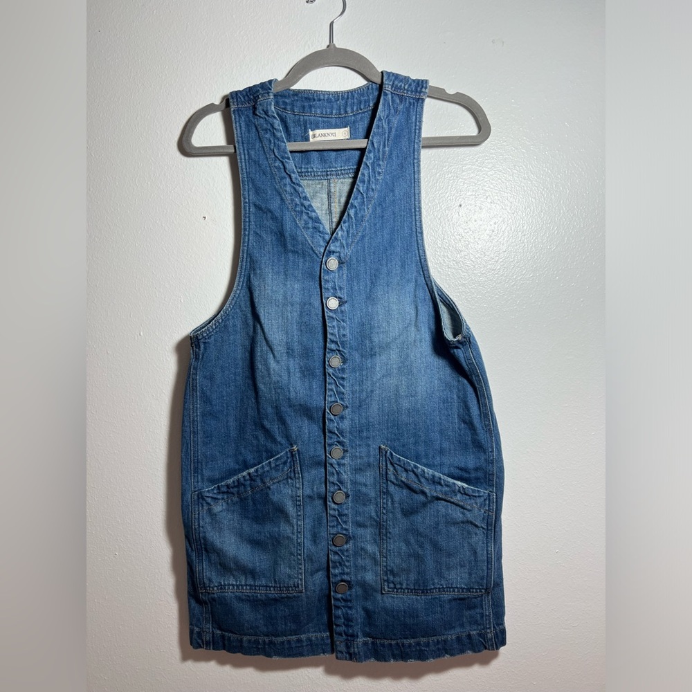 Blank NYC Denim Button front Dress w/ pockets size Small Fall summer dress